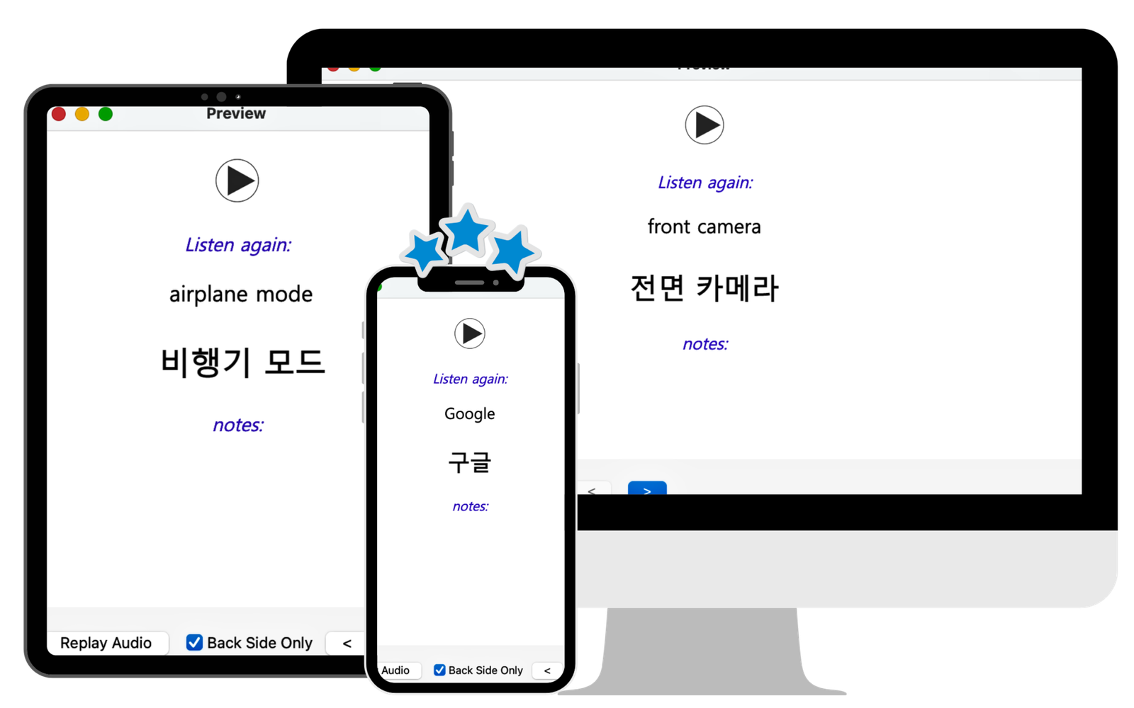 Korean Digital Vocabulary Flashcards – Multi-Device Learning System